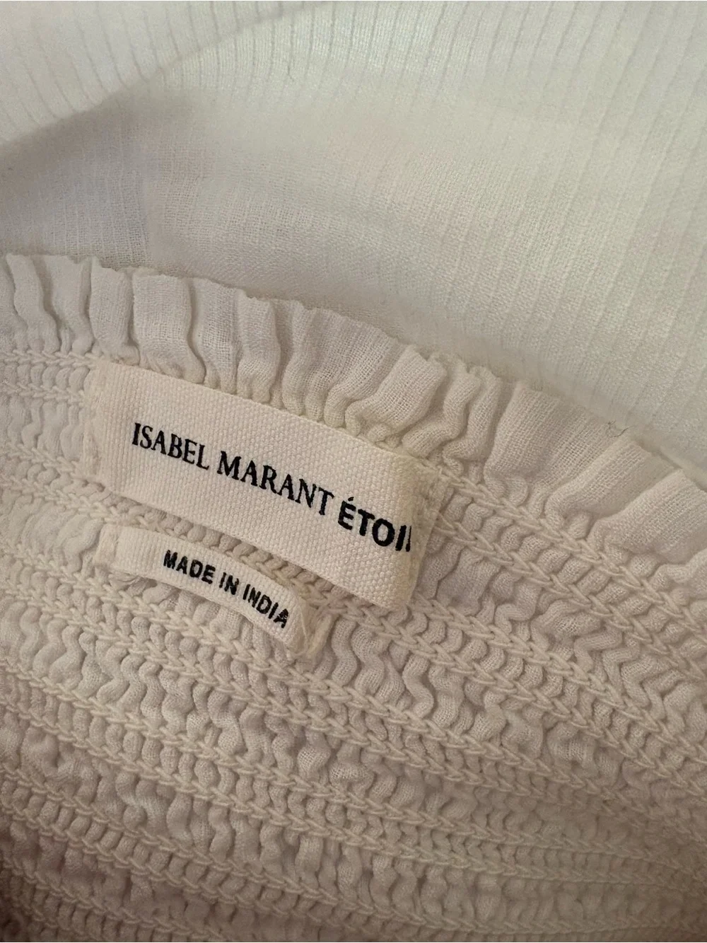 Isabel Marant Cream Smocked Tiered Mini Skirt *FLAW* EU34 US2